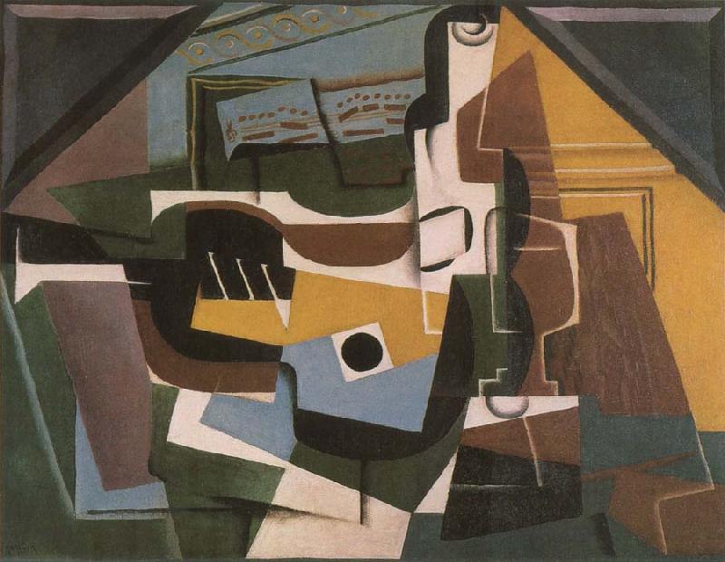 Juan Gris Guitar winebottle and cup oil painting picture